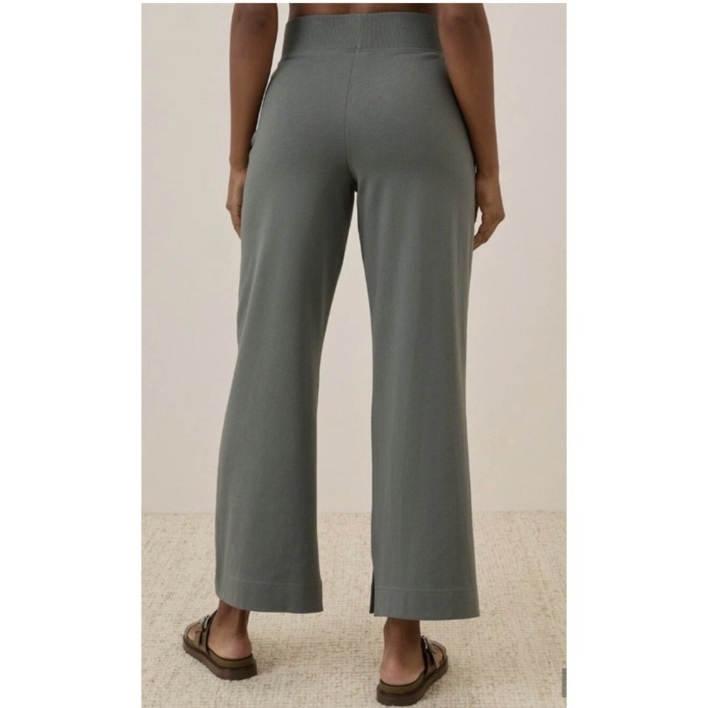 Pact Women's Airplane Wide Leg Pant Castor Green 26" Inseam Cropped Size Large - Picture 2 of 8